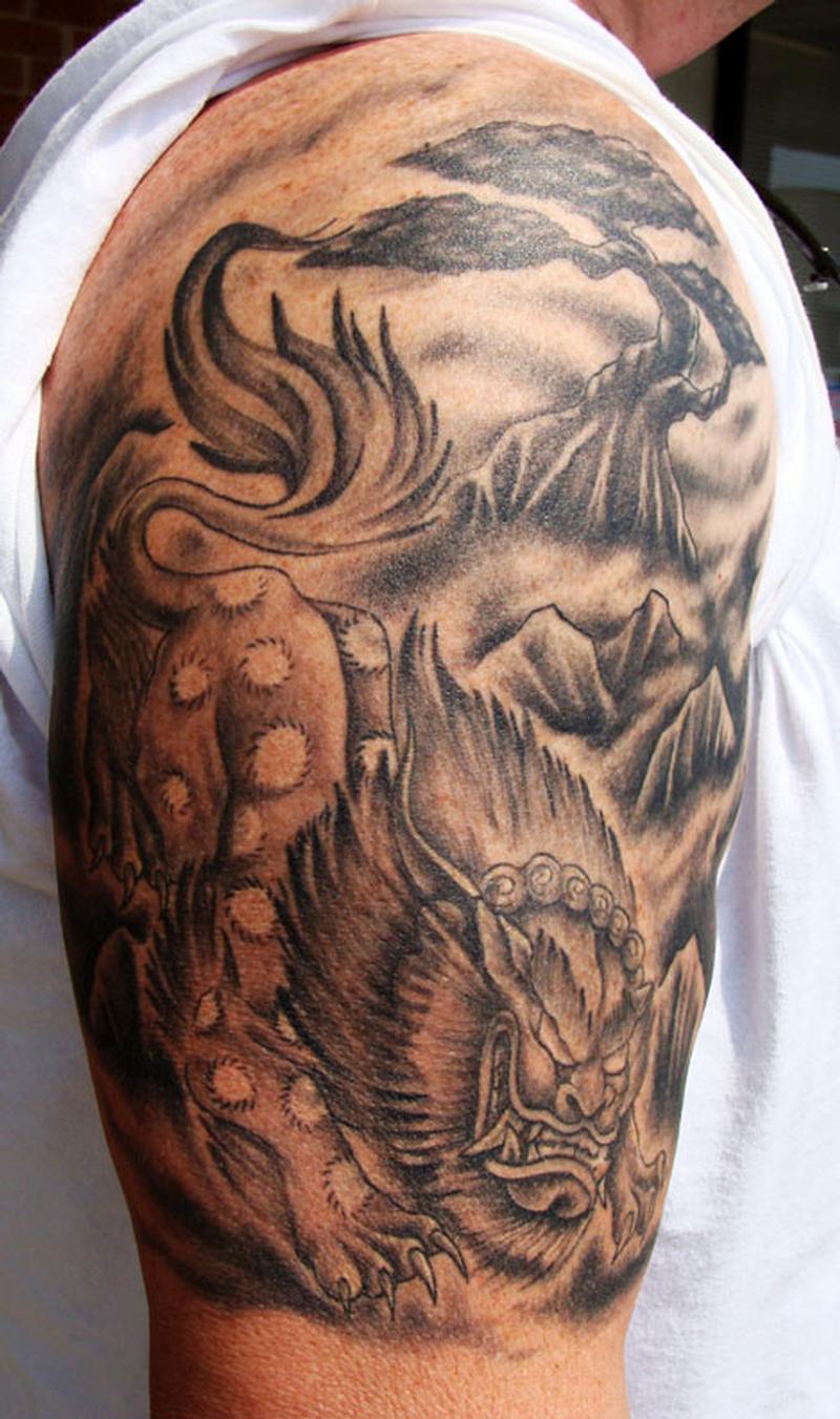 Outlaw Tattoo Tattoos Half Sleeve Foo Dog On My Brother
